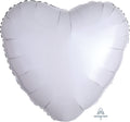 18" Metallic White Foil Heart Balloon