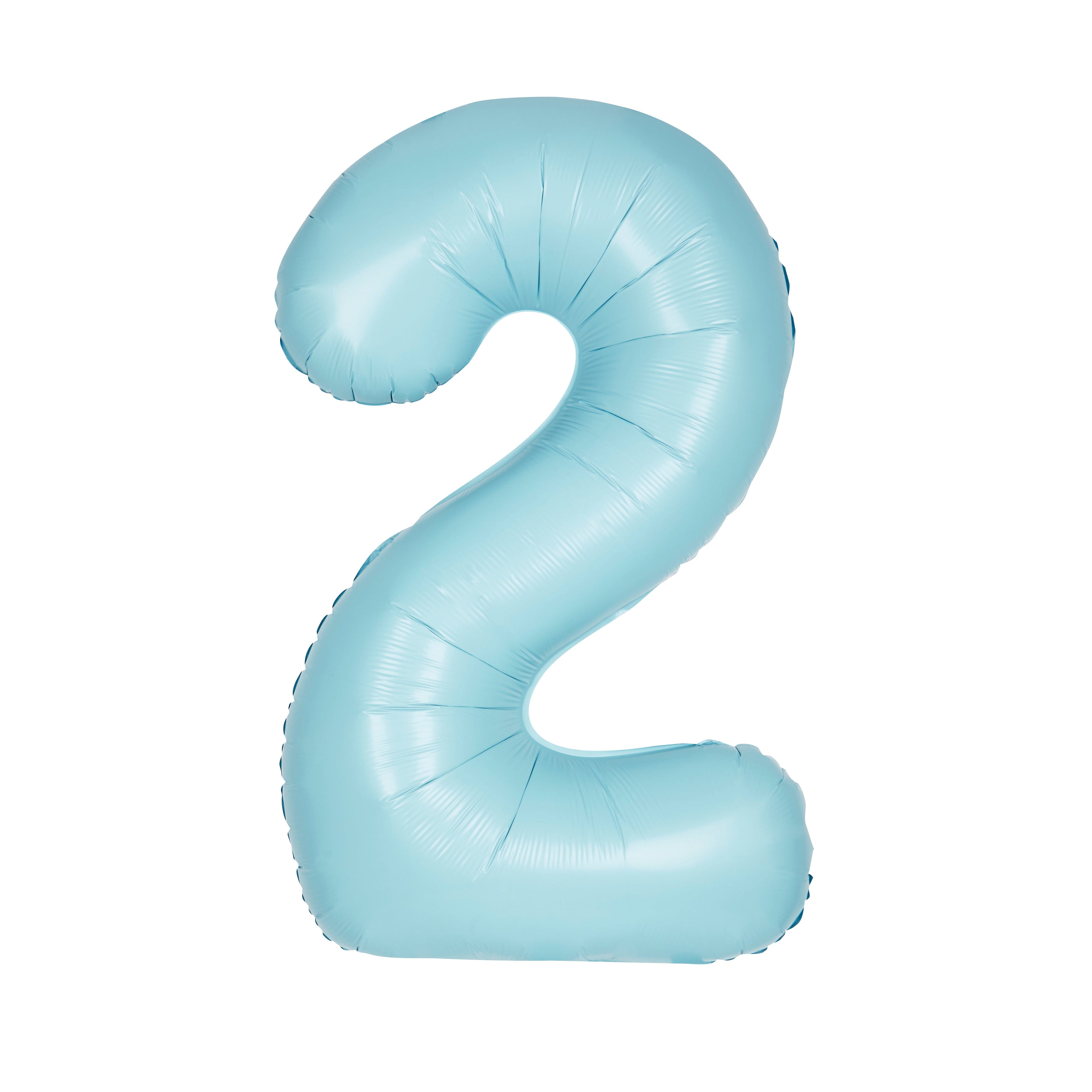 (uninflated) Matte Powder Blue Foil Numbers 34"