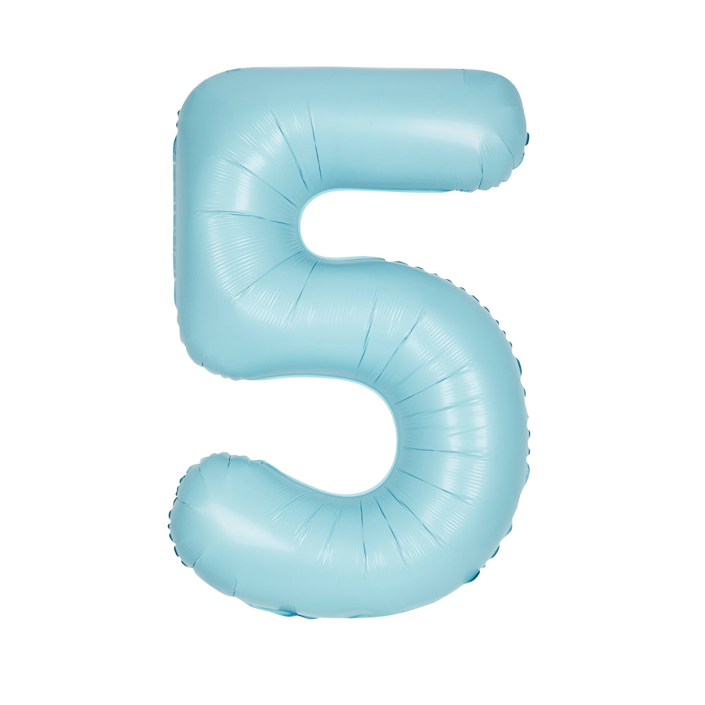 (uninflated) Matte Powder Blue Foil Numbers 34"