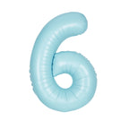 (uninflated) Matte Powder Blue Foil Numbers 34"