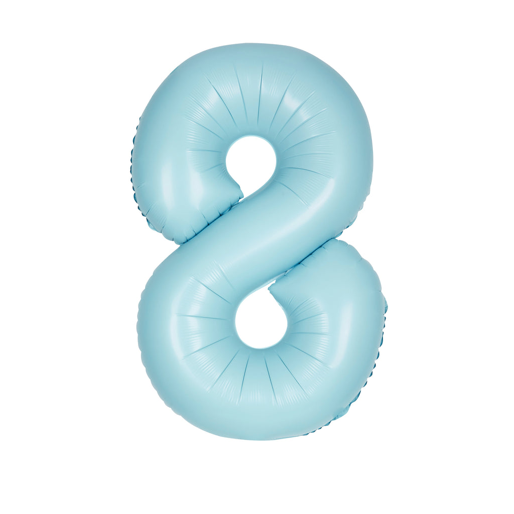 (uninflated) Matte Powder Blue Foil Numbers 34"