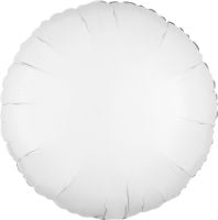 18 inch metallic white round foil balloon