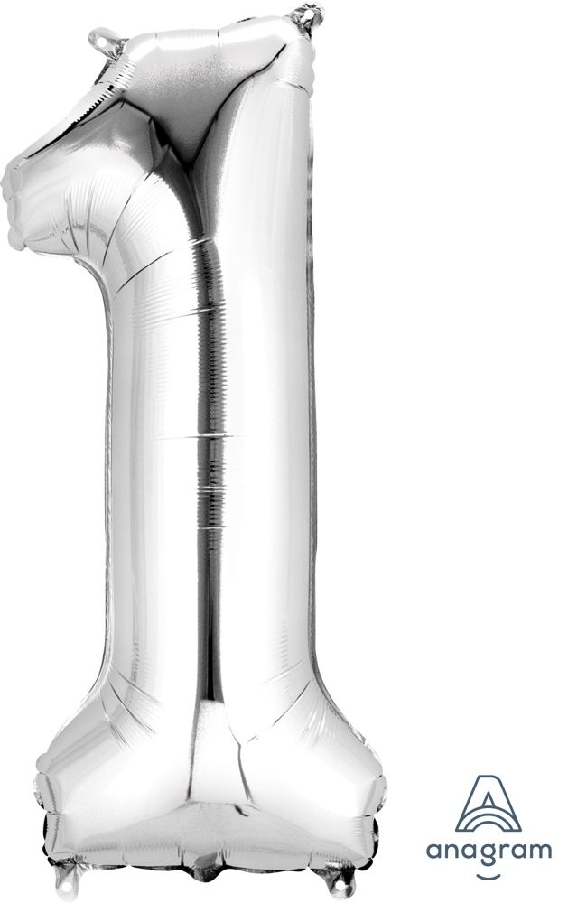 (Uninflate) Anagram Silver 34" Number Balloon
