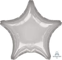 18 inch metallic silver star foil balloon