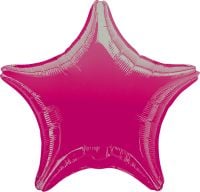 18 inch metallic fuchsia star foil balloon