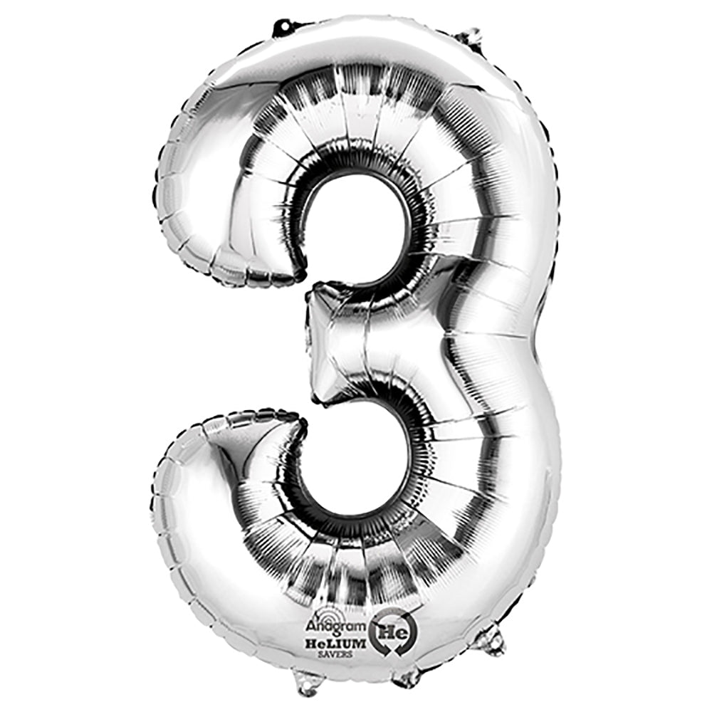 (Uninflated) Anagram Silver 34" Number Balloon