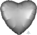 18" Satin Luxe Platinum Foil Heart Balloon