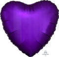 18" Satin Luxe Purple Royale Foil Heart Balloon