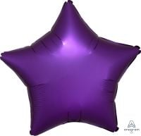18 inch Satin Luxe purple royale star foil balloon
