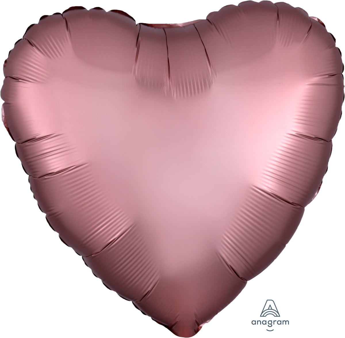 18" Satin Luxe Rose Copper Foil Heart Balloon