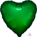18" Satin Luxe Emerald Foil Heart Balloon
