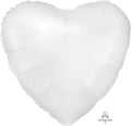 18" Satin Luxe White Foil Heart Balloon