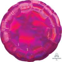 18 inch iridescent magenta round foil balloon