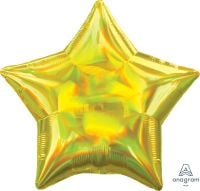 18 inch iridescent yellow star foil balloon