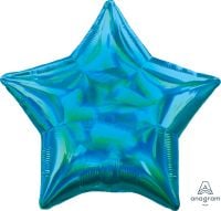 18 inch iridescent cyan star foil balloon