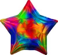 18 inch iridescent rainbow star foil balloon