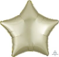 18 inch Satin Luxe pastel yellow star foil balloon