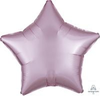 18 inch Satin Luxe pastel pink star foil balloon