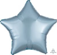 18 inch Satin Luxe pastel blue star foil balloon