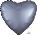 18" Satin Luxe Graphite Foil Heart Balloon