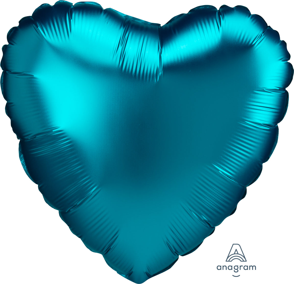 18" Satin Luxe Aqua Foil Heart Balloon
