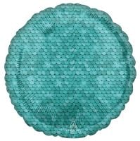 18 inch ocean blue sequins round foil balloon