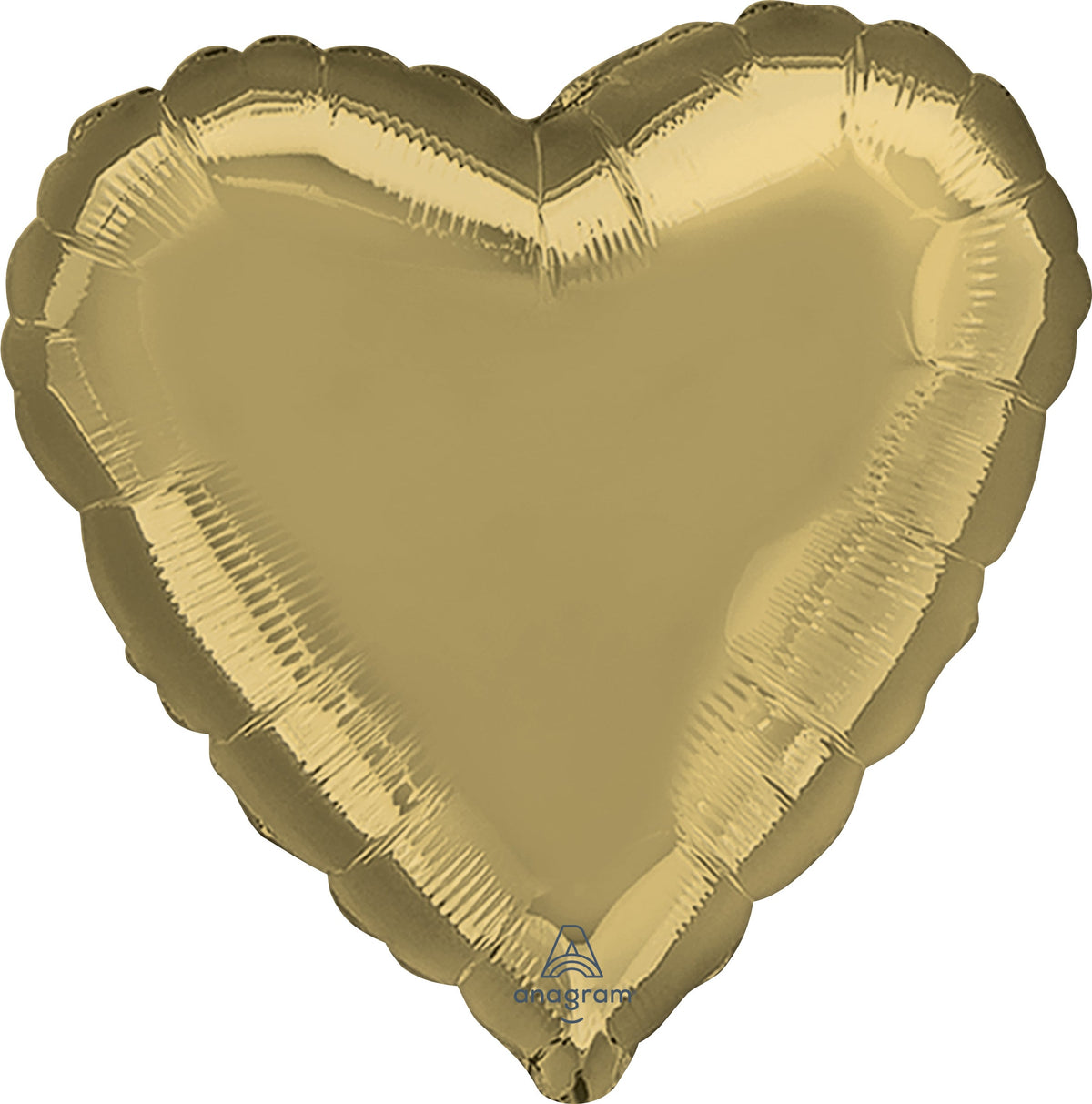 18" White Gold Foil Heart Balloon