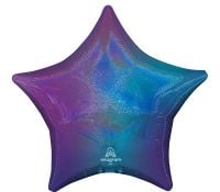 18 inch blue aura stardust ombre star foil balloon