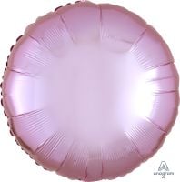 18 inch metallic pearl pastel pink round foil balloon