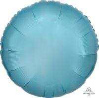 18 inch metallic pearl pastel blue round foil balloon