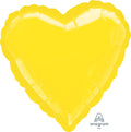 18" Metallic Yellow Foil Heart Balloon