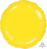 18 inch metallic yellow round foil balloon