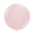 Single light pink balloon on a white background
