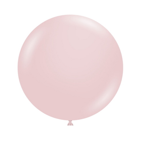 Single light pink balloon on a white background