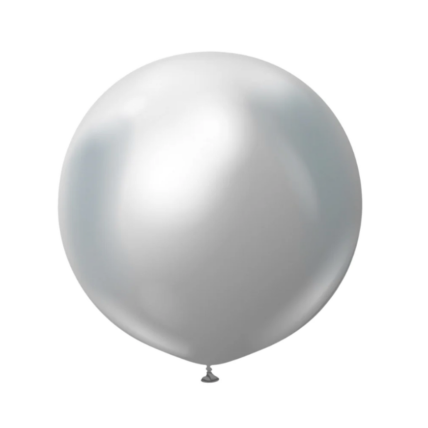 Silver balloon on a white background