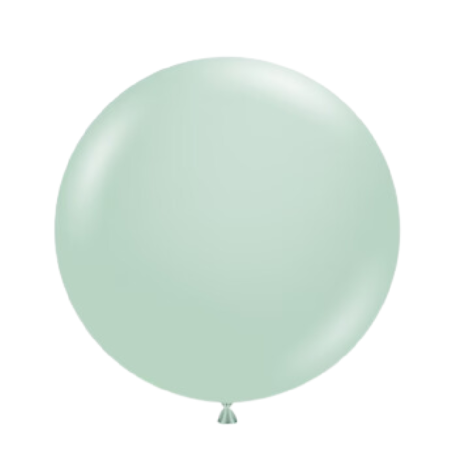 mint green balloon on a white background