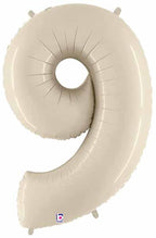 (Uninflated) Sand White Foil Numbers 34" (Betallic)