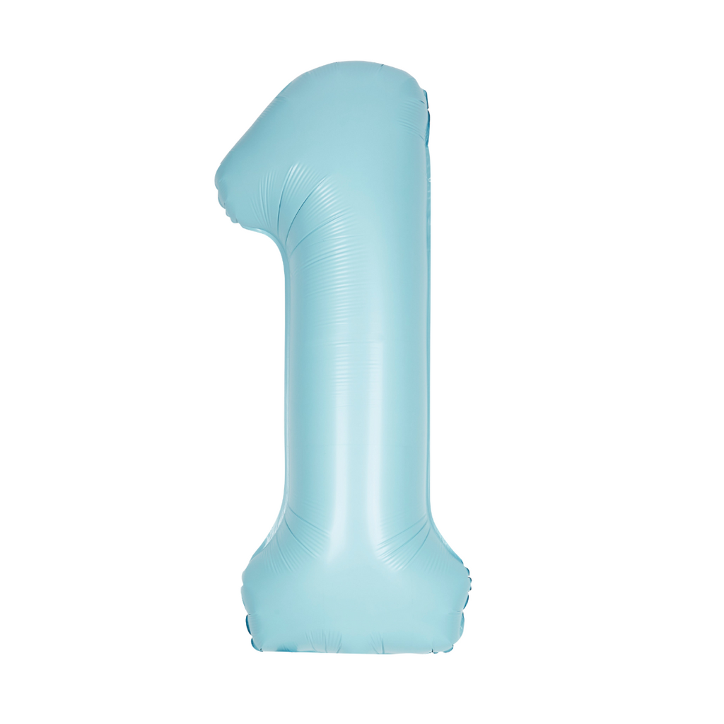 (uninflated) Matte Powder Blue Foil Numbers 34"