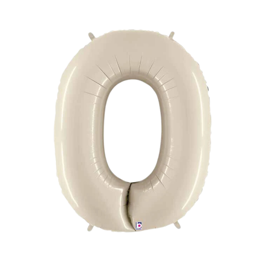 (Uninflated) Sand White Foil Numbers 34" (Betallic)