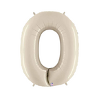 (Uninflated) Sand White Foil Numbers 34" (Betallic)