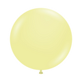 pastel ellow balloon on a white background