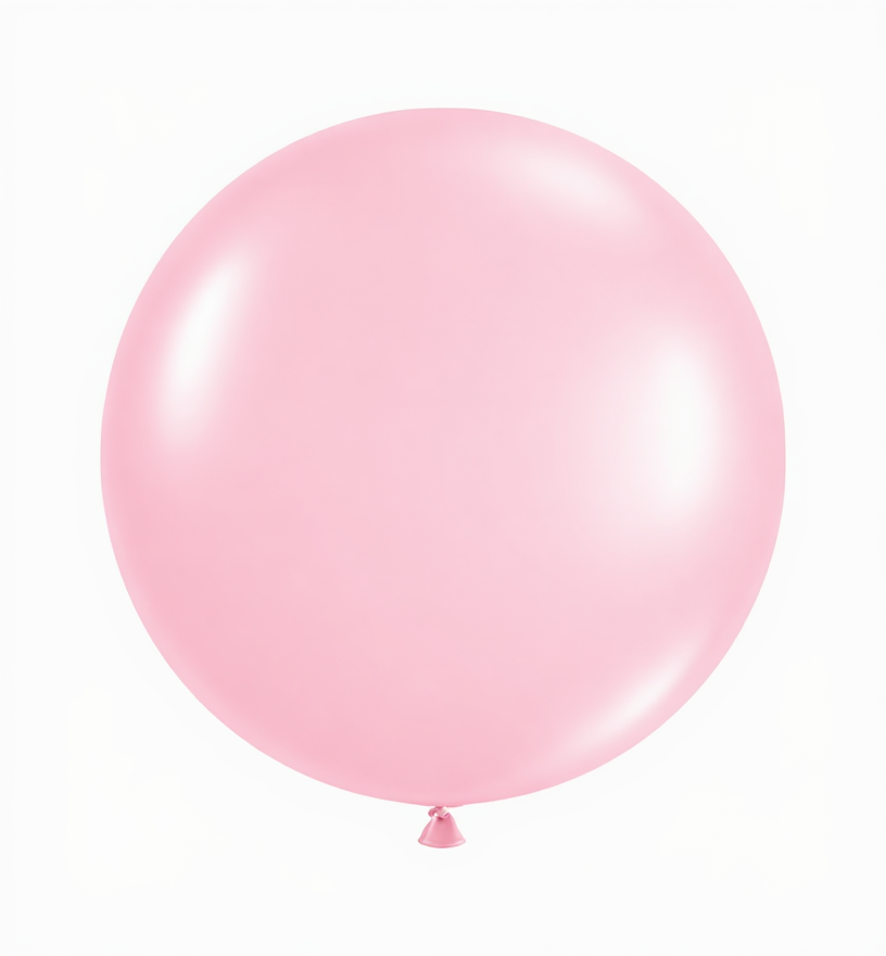 Single pearl pink balloon on a white background