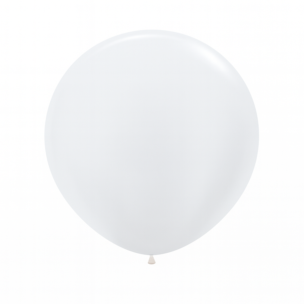 Single white balloon on a white background