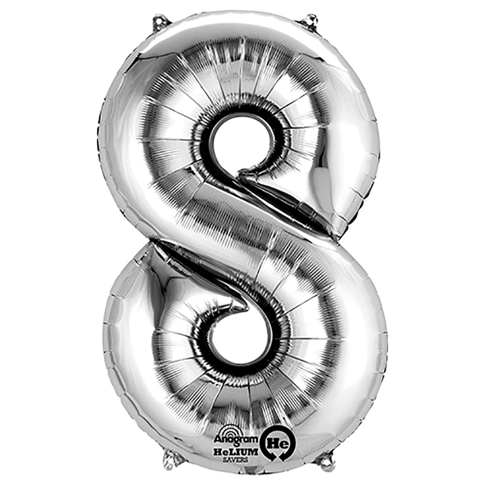 (Uninflated) Anagram Silver 34" Number Balloon