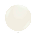 Single cream-colored balloon on a white background