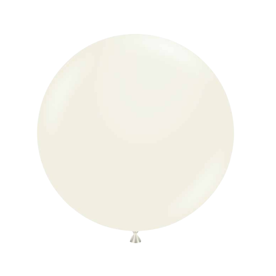 Single cream-colored balloon on a white background