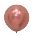 Rose gold balloon on a white background